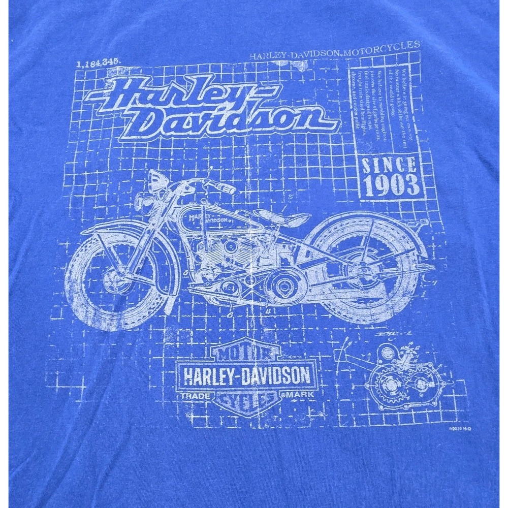 Harley Davidson Savannah GA T Shirt Mens XL Biker Motorcycle Blue Moto Classic - Picture 3 of 7